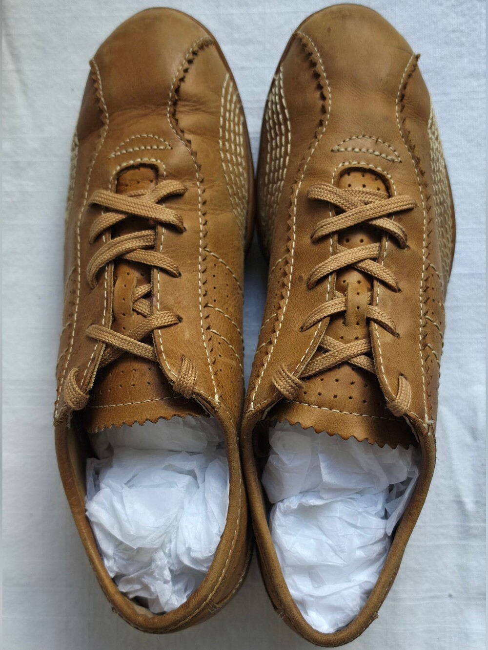 Gabor Brown Leather Lace-Up Comfort Sneakers UK 6 US 8.5 EU 39
